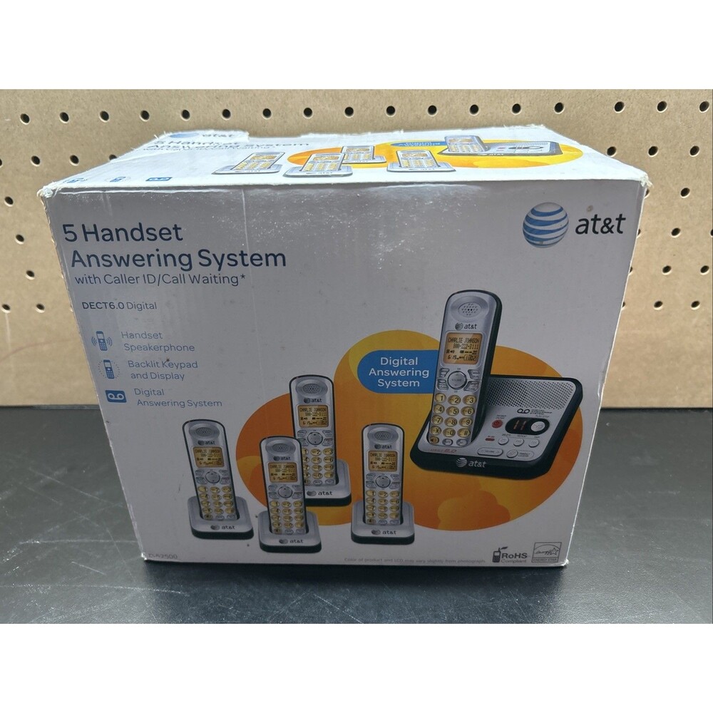 5 Cordless Handset Answering System AT&T - New Open Box- Fast Shipping
